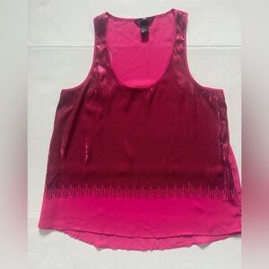 H&M hot pink sequin tank top, Sz 10